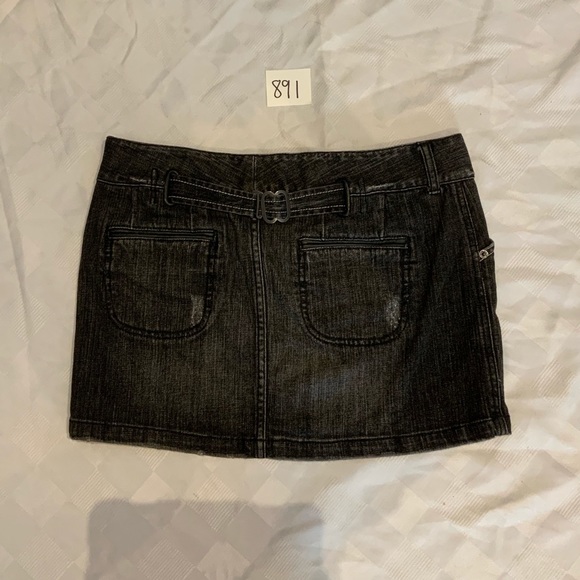 NWT-Armani Exchange stretch denim black jean skirt - Picture 2 of 3